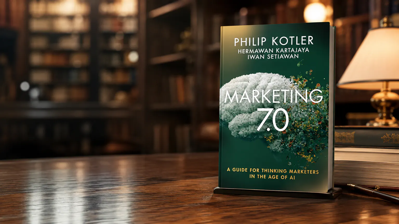 Capa do livro Marketing 7.0: A Guide for Thinking Marketers in the Age of AI, de Philip Kotler, Hermawan Kartajaya e Iwan Setiawan, publicado pela editora Wiley em abril de 2026